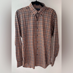 Peter Millar Collection‎ Brown Plaid Sports Shirt Sz M